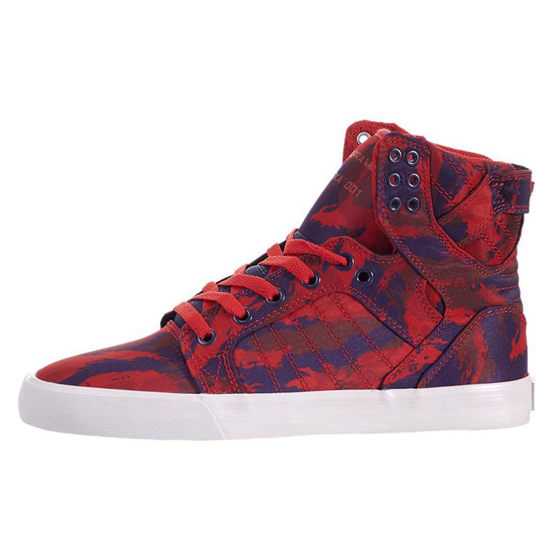 Buty Supra SKYTOP - Sneakersy Wysokie Damskie - Czerwone (WEYU-46953)